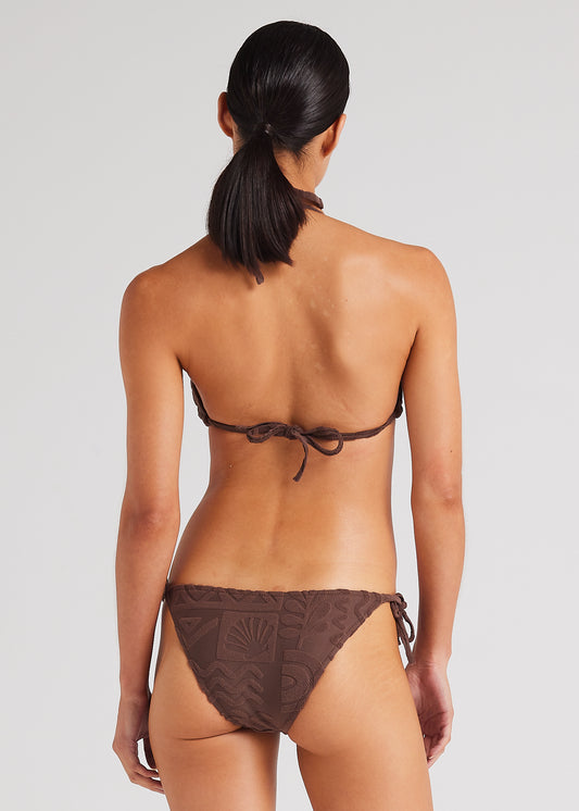 Mai Tai String Tie Bikini Bottom - Chocolate