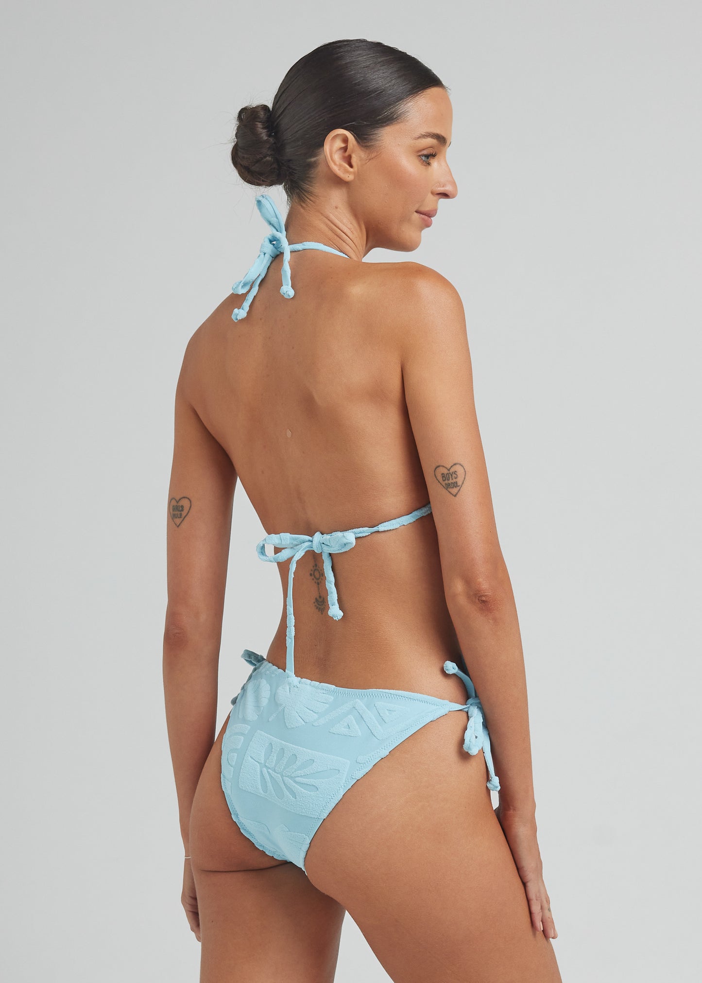 Mai Tai String Tie Bikini Top -Skylight