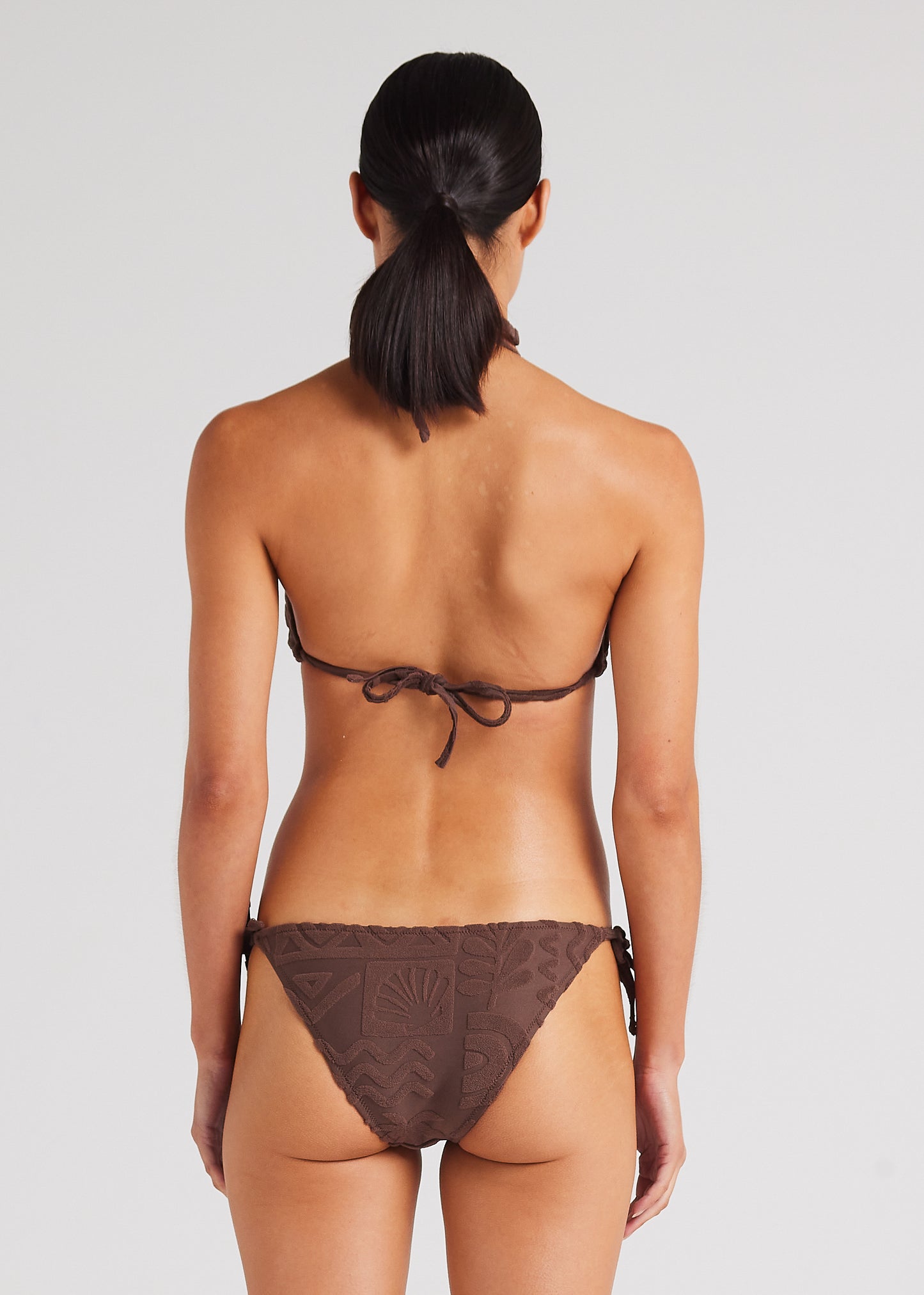 Mai Tai String Tie Bikini Top - Chocolate