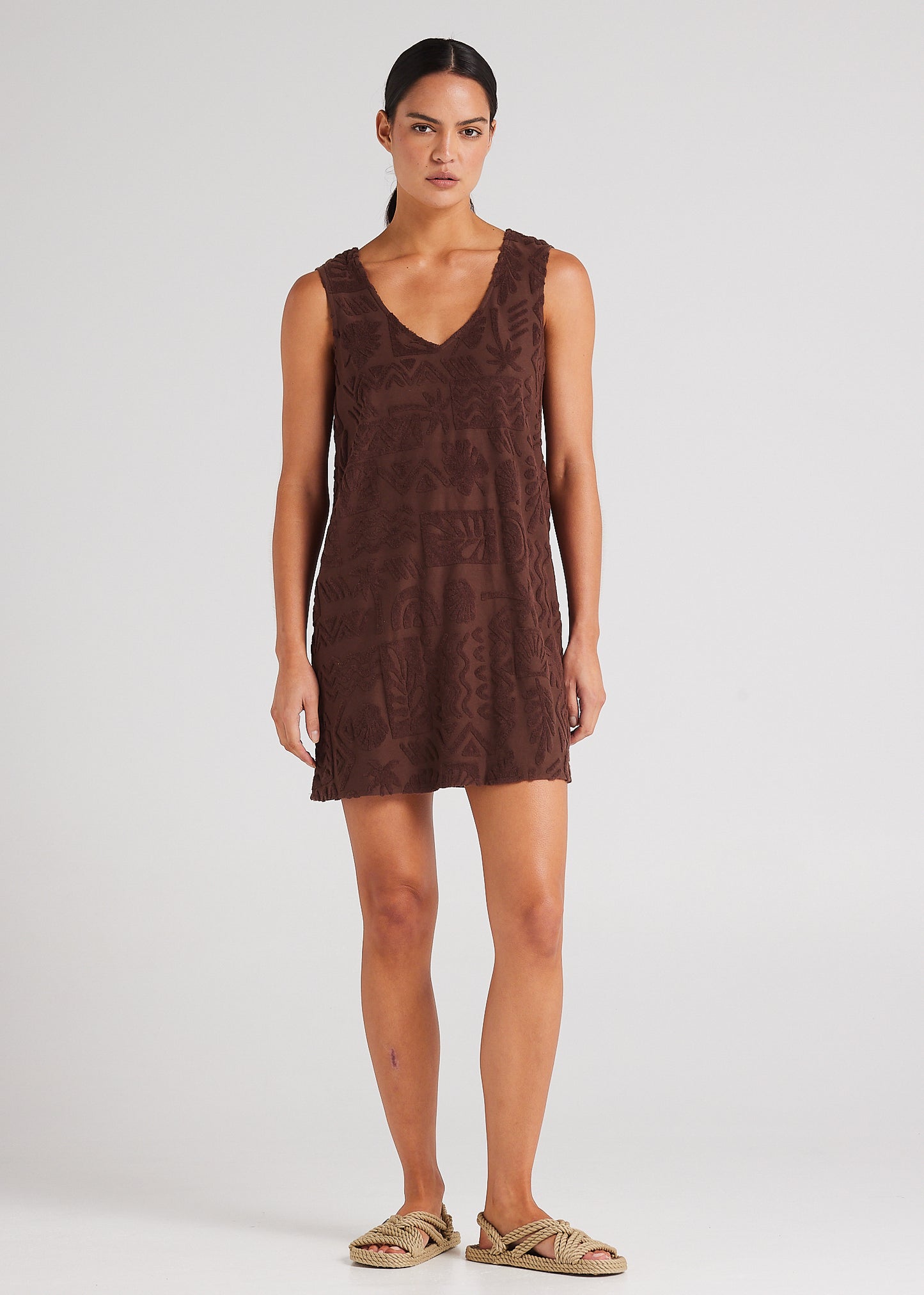 Mai Tai V Tunic Towelling Dress - Chocolate