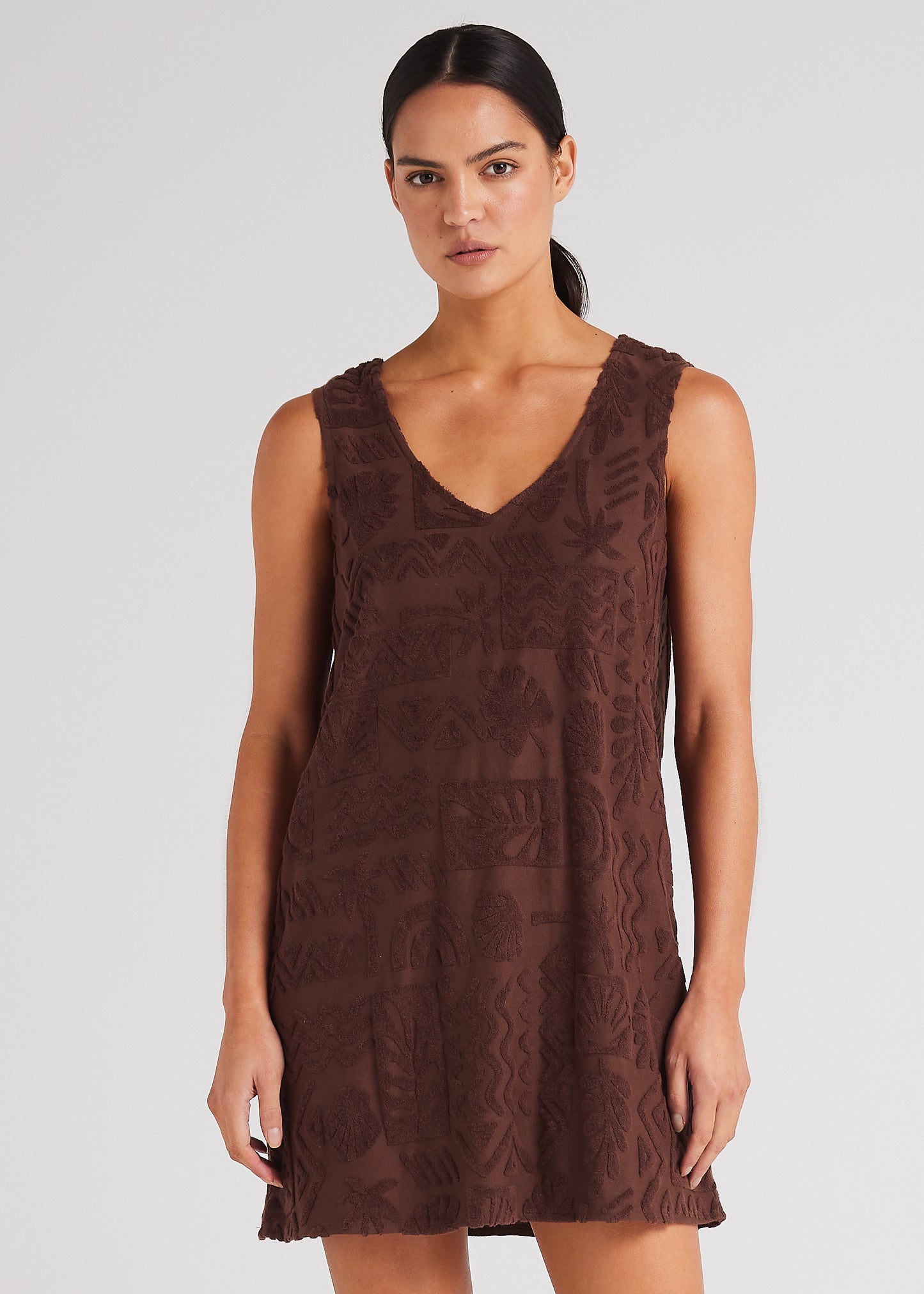 Mai Tai V Tunic Towelling Dress - Chocolate