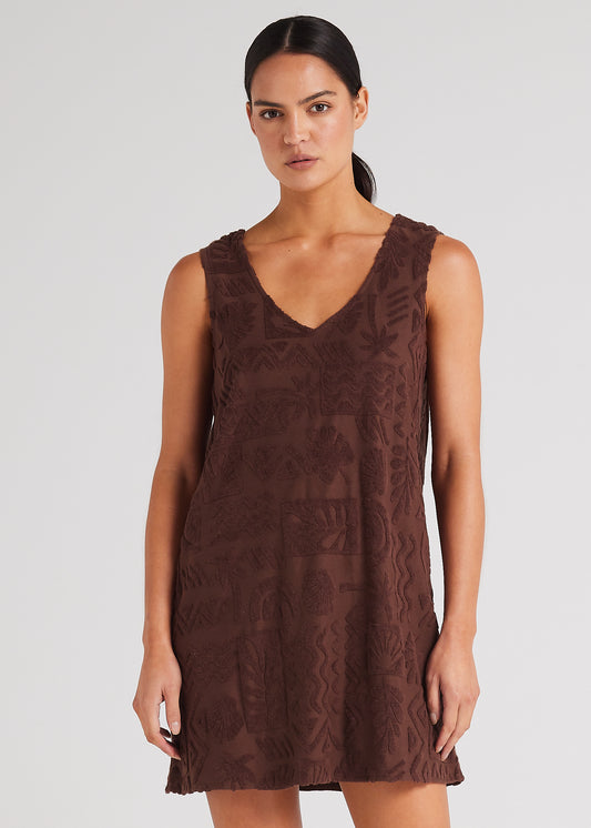 Mai Tai V Tunic Towelling Dress - Chocolate