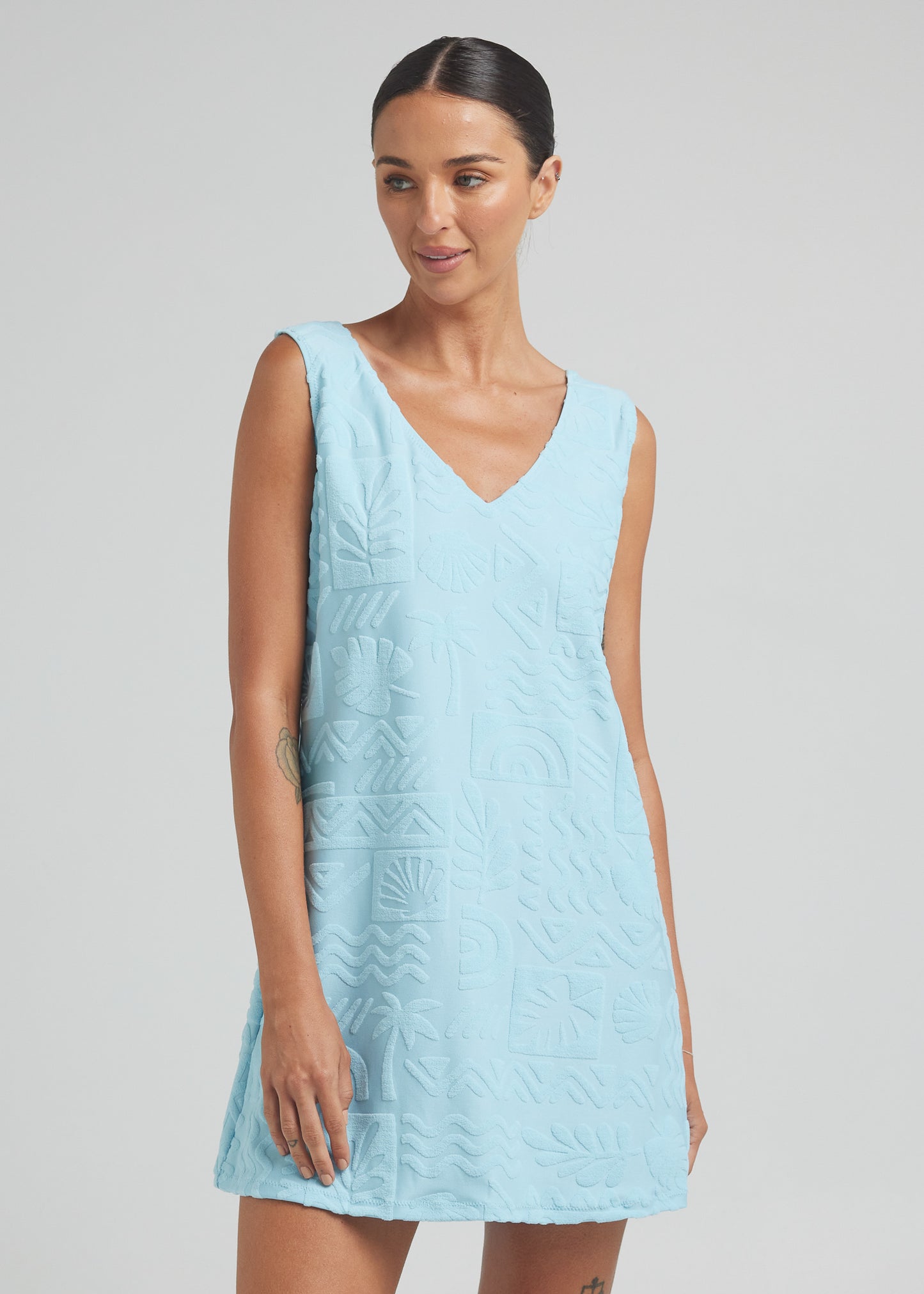 Mai Tai V Tunic Towelling Dress - Skylight