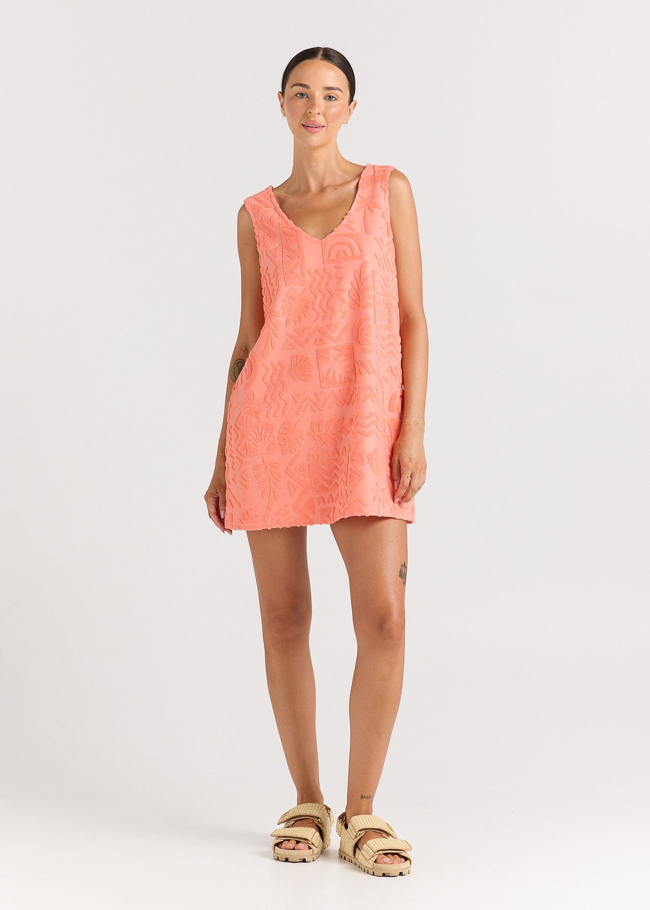 Mai Tai V Tunic Towelling Dress - Watermelon