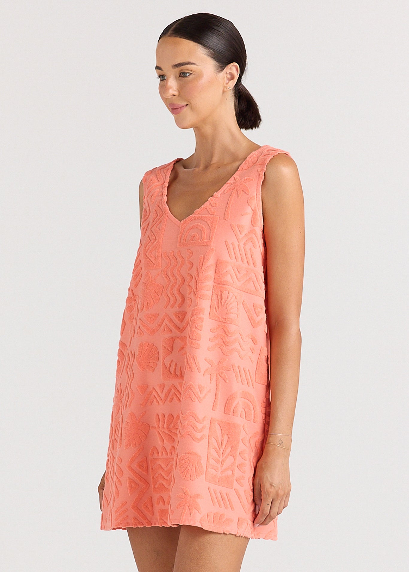 Mai Tai V Tunic Towelling Dress - Watermelon