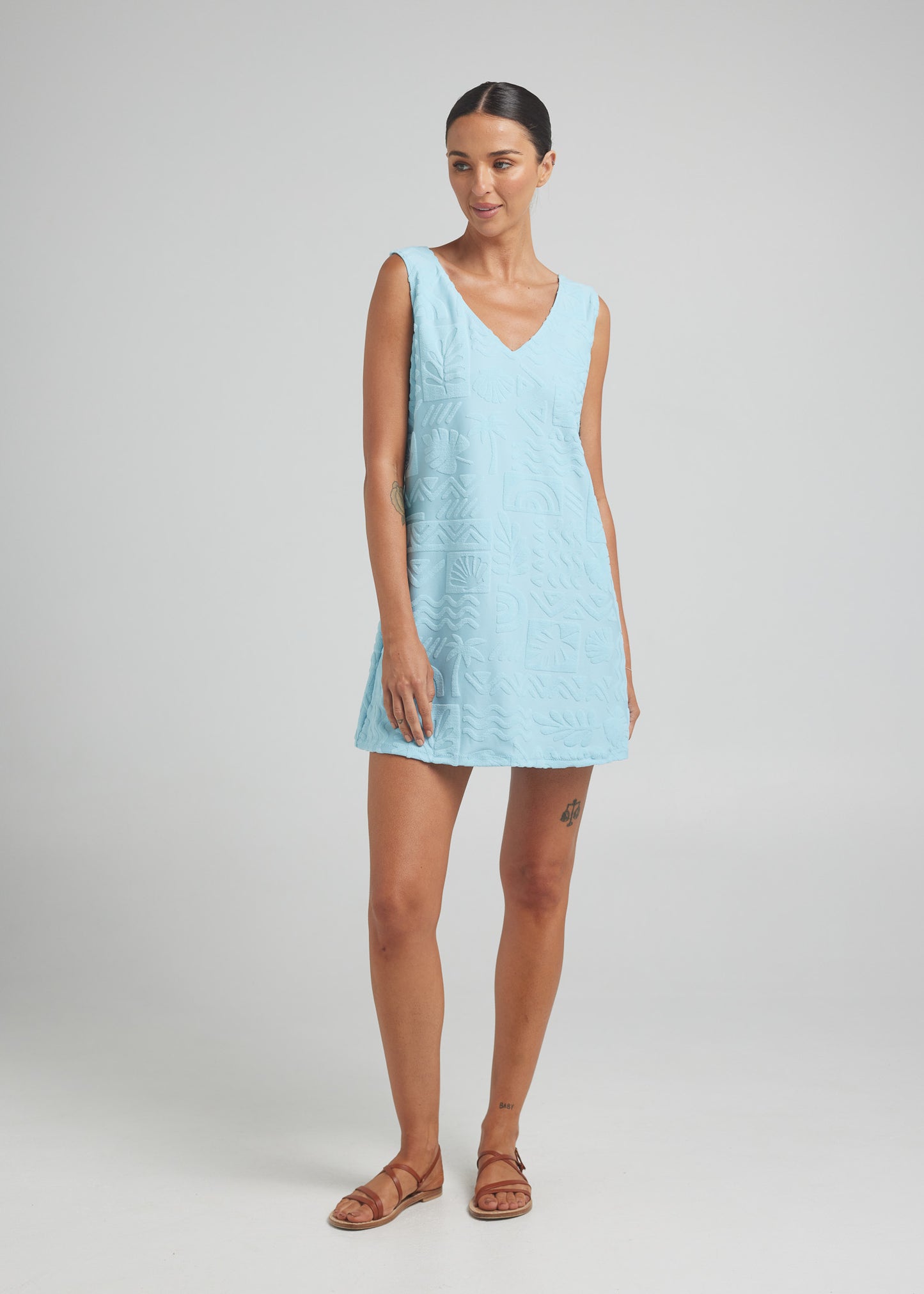 Mai Tai V Tunic Towelling Dress - Skylight