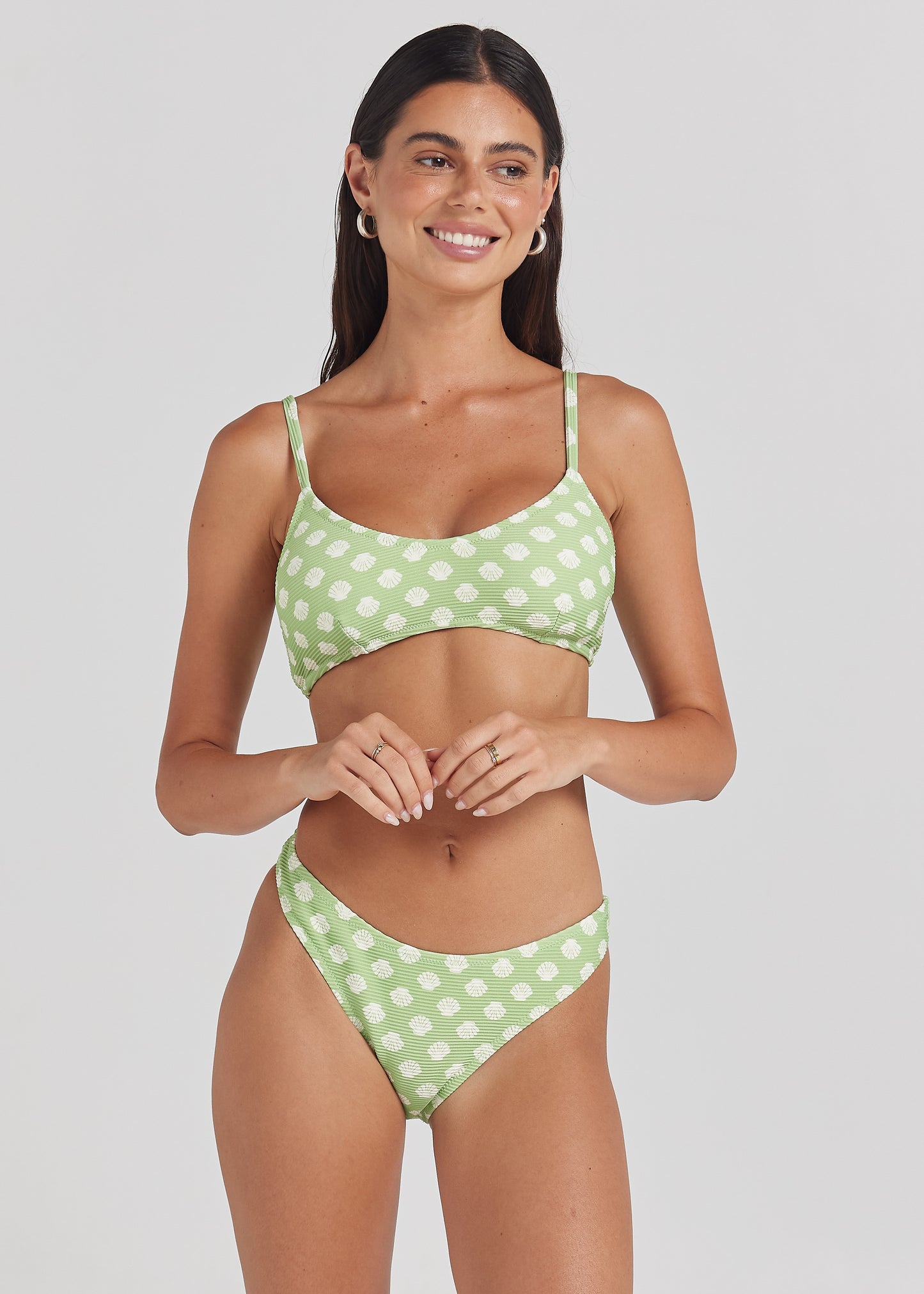 Shell Ya High Cut Curve Bikini Bottom - Palm